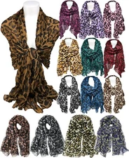 Classic Leopard Print Scarf Full Body Look Crinkle Scarf 