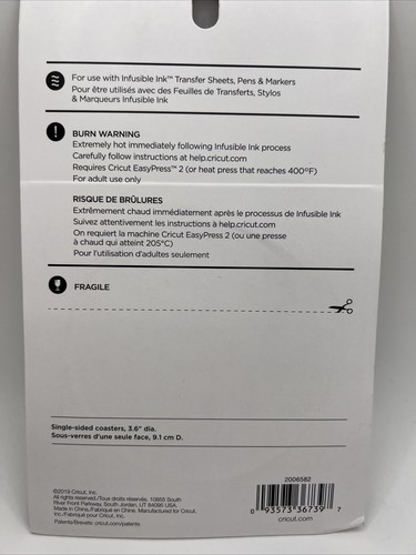 Posavasos de tinta infusible de cerámica Cricut de 4 unidades redondos 1 paquete de 4 - Imagen 2 de 6
