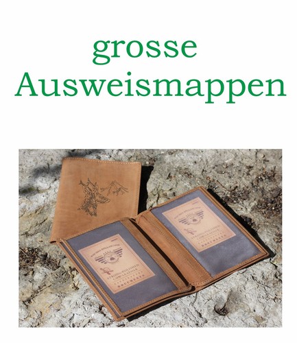 Ausweishülle Leder Ausweismappe Jagd-Motiv Dokumententasche I Geschenk für Jäger - Picture 2 of 49