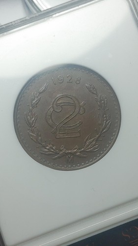 1928 Mo Mexico 2 Centavos Old Soapbox ANACS MS63 BN                         4691 - Picture 4 of 4