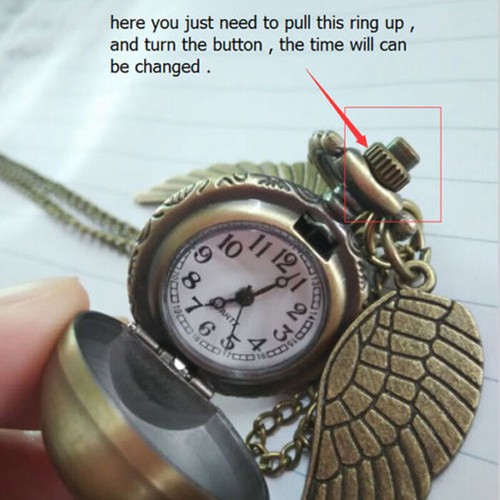 Harry Potter Golden Snitch Pendant Ball Pocket Watch Necklace Wings Cosplay Prop - Picture 6 of 7