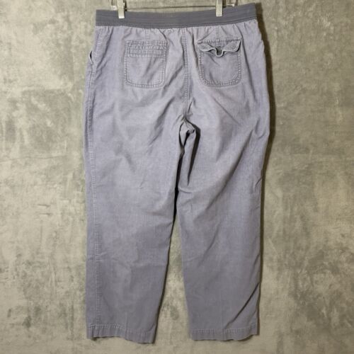 J Jill Corduroy Pants Womens 16 Plus Gray Hook & Eye Drawstring Straight Leg - Picture 2 of 9