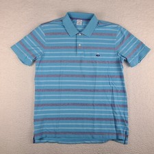 Brooks Brothers Polo Shirt Mens XL Blue Striped Performance Slim Fit Cotton