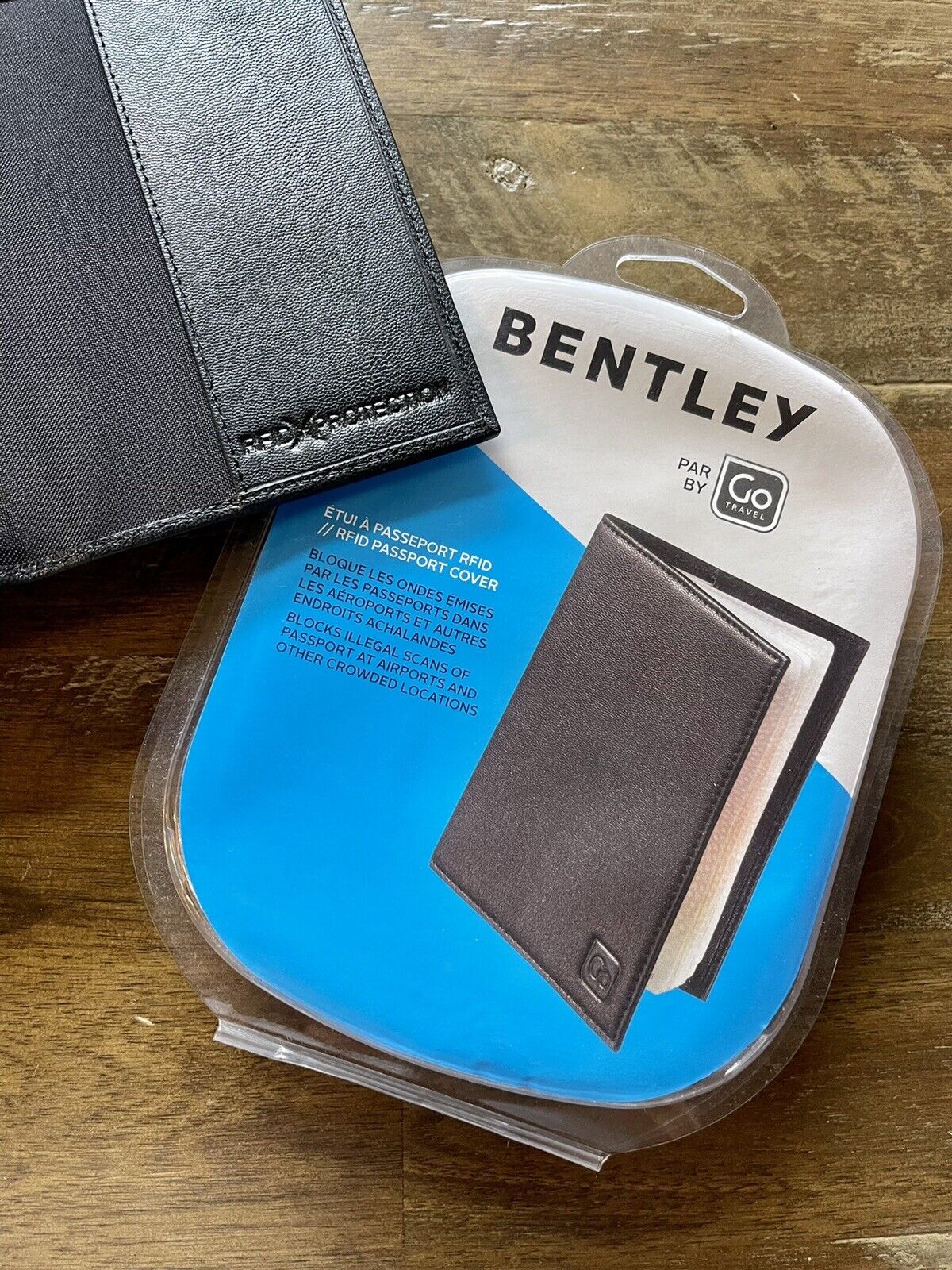 BENTLEY RFID PASSPORT COVER BLACK SOFT LEATHER BY GO TRAVEL