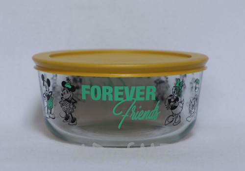 Pyrex Disney Mickey Mouse 4 Cup Forever Friends Glass Storage w Lid SET OF 2 NEW - Picture 3 of 3