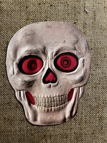 Pick Size Vintage Inspired Skull Crazy Red Eyes Halloween Cardstock Decoration - Picture 7 of 8