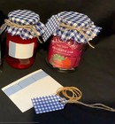 jam toppers gingham fabric x 12 includes matching labels tags twine 10+ colours