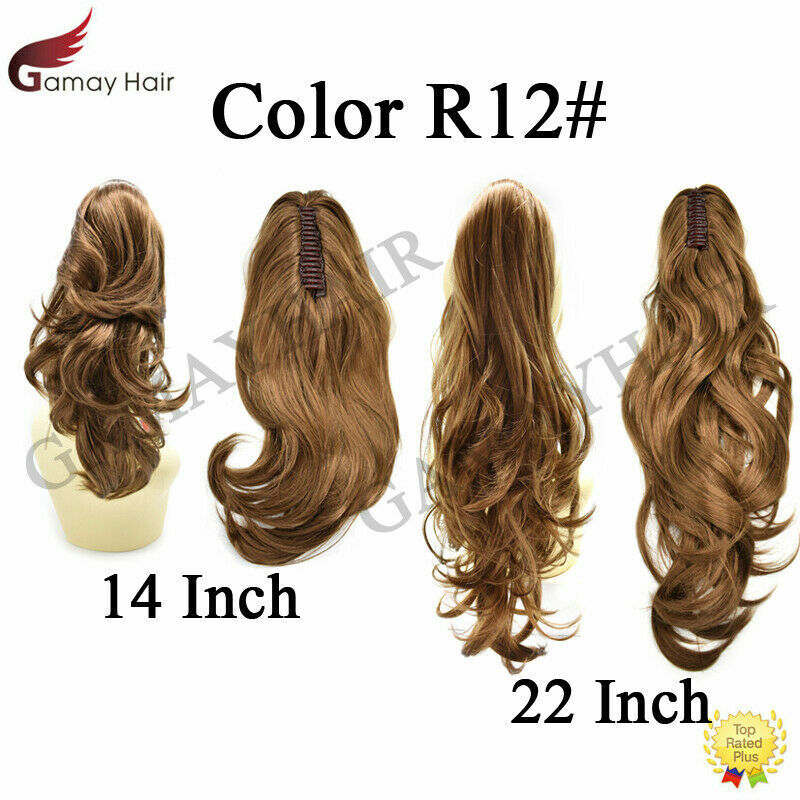 Thick Jaw Claw Clip In Ponytail Curly Wavy Hair Extensions Natural As Human Hair - Picture 28 of 32