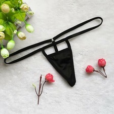 5 Pcs Women's G-Strings Micro Thongs Tiny Panties Underwear Black