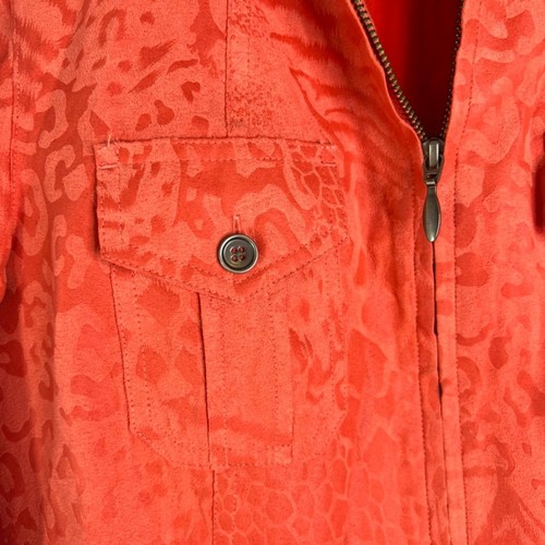 Chicos Animal Print Wildlederjacke Chicos Gr. 0 / SM orange leicht Lagenlook - Bild 4 von 9