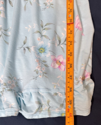 EILEEN WEST BLUE FLORAL BALLET MIDI NIGHTGOWN SIZE LARGE - Picture 7 of 8