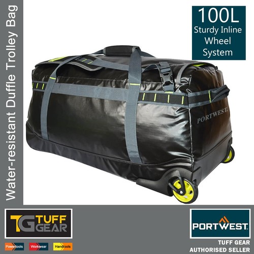 PW3 100L Water-resistant Duffle Trolley Bag Telescopic Handle Weather Resistant  - Picture 4 of 4