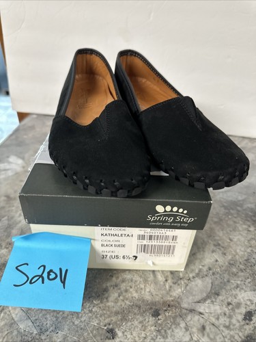 SPRING STEP KATHALETA SUEDE SLIP ON SHOE Black Size EU 37 US 6.5-7 New - Picture 4 of 15