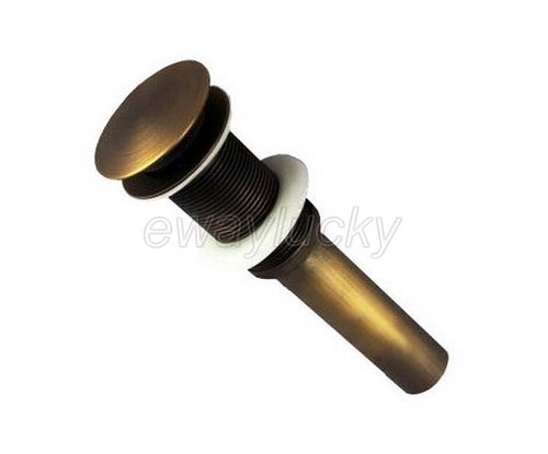 Basin Antique Brass Sink Drain Pop Up Waste Vanity Non-Overflow Draine - Picture 3 of 4