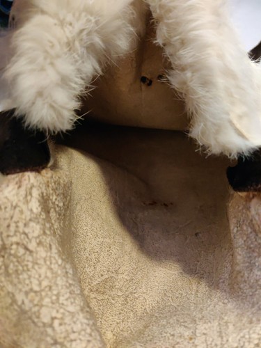 Rabbit Fur Leather Base and Medicine Pouch Satchel 12" x 10" Handcrafted READ DE - Picture 4 of 7