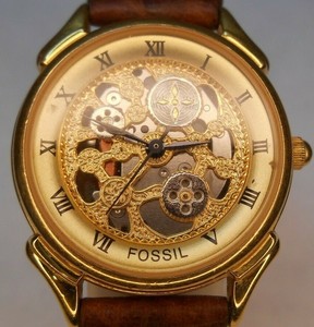 fossil skeleton watch women's