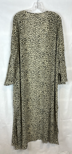 UMGEE USA Women's Beige Khaki Black Leopard Animal Print Kimono Duster Size 2XL - Picture 3 of 9