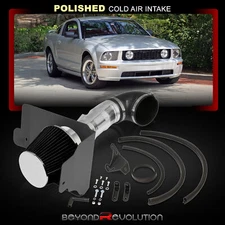 For 2005-2009 Mustang GT V8 4.6L Chrome Cold Air Intake Pipe System Heat Shield
