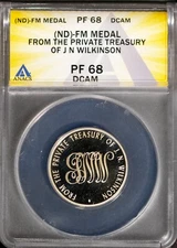 ND FM Medal Private Wealth of JN Wilkinson PF 68 DCAM ANACS # 7644066 + Bonus