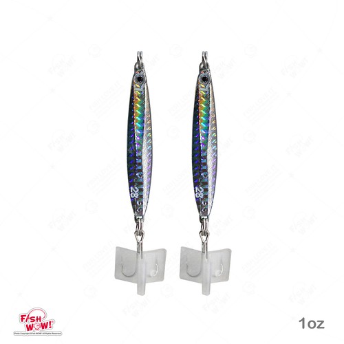 2 pezzi argento 1 oz Colt Sniper jig 28 g fusione slow jigging 3561D-DT MUSTAD gancio - Foto 1 di 8