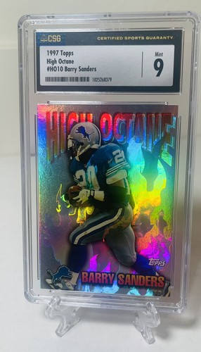 Topps High Octane Barry Sanders 1997 #HO-10 Detroit Lions CSG 9 Pop 1