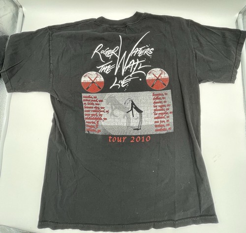 Roger Waters The Wall Live 2010 Concert T Shirt Mens Size Large Black READ - Picture 4 of 9