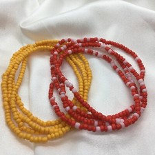 2 PC Handcrafted Waist Beads Jewelry African Bohemia Bracelets Anklet New 2309