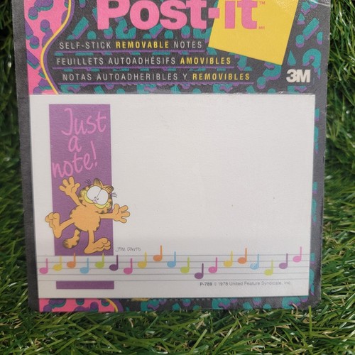 Vintage 1993 3M Post-It Notes Garfield Just A Note! 40 Sheets SEALED - Picture 3 of 15