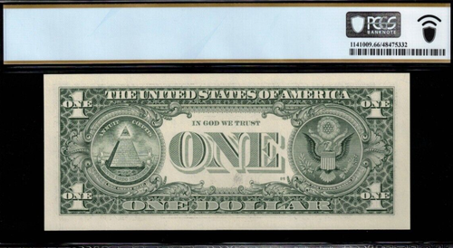 2006 $1 Federal Reserve Note PCGS 66PPQ super radar serial number 70777707 - Picture 3 of 3