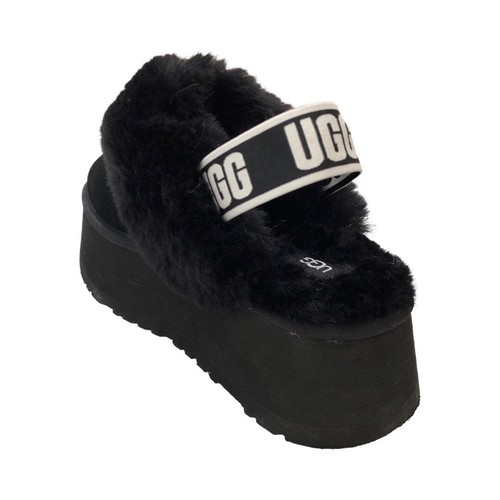 UGG Women's Funkette Platform Slingback Suede Slippers Black 1113474 - Picture 7 of 8