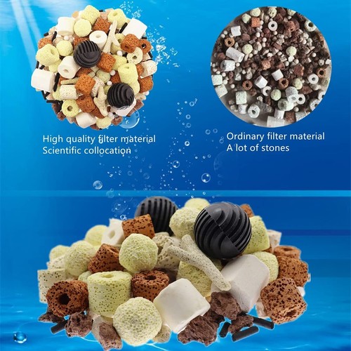 12 in 1 Aquarium Filter Bio Balls Ceramic Rings Fish Tank Pond Filter Biological - Picture 4 of 8