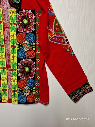 Giacca donna bohemien piccola multicolore floreale banjara ricamata patchwork - Foto 4 di 13