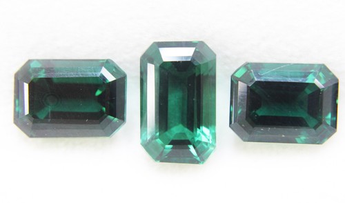 3 Pcs 10 Ct+ Each Emerald Cut Natural Demantoid Garnet Loose Gemstones Lot - Picture 4 of 4
