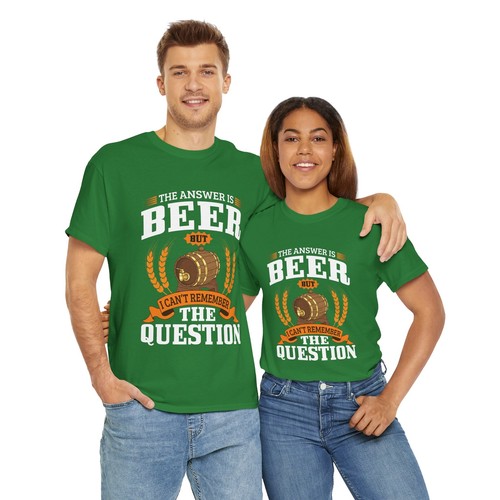 Camiseta Beer Drinking Cerveza Unisex Algodón Pesado 'La Pregunta' - Imagen 48 de 90