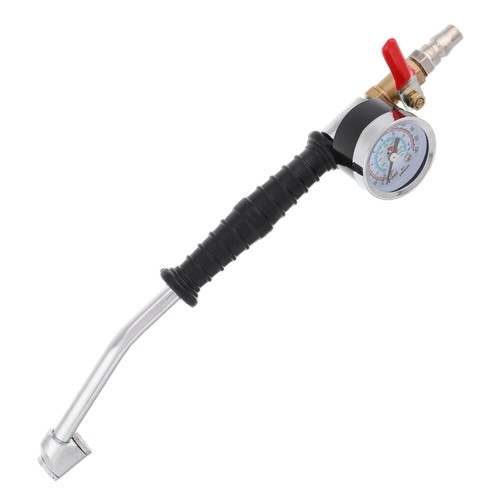 Tire Inflator Bicycle Air Nozzle Inflation Adapter Pressure Gauge - Imagen 8 de 12