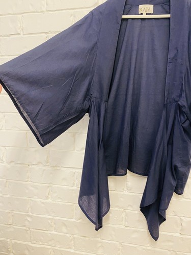 Kaja Clothing Beach Cover Kaftan Jacket Navy Blue Cotton Size S - Picture 3 of 7