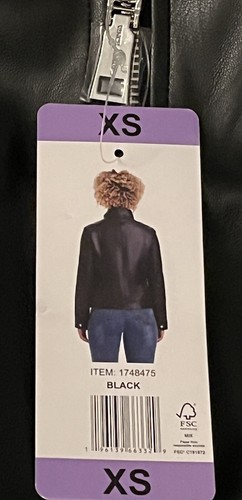 Vince Camuto Damen Kunstlederjacke, schwarz, Größe XS - Bild 6 von 22