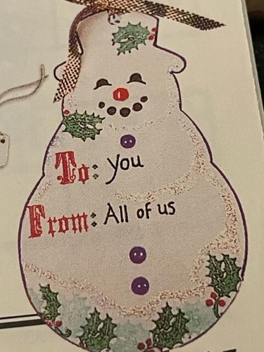 Vtg 1995 Inkadinkado Holiday Mini Gift Tag Kit-Snowman Tags Rubber Stamp Kit New - Picture 3 of 11
