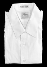 New Men's White Formal Tuxedo Shirt Pintuck Pleats Mason Wedding Groom L 38/39