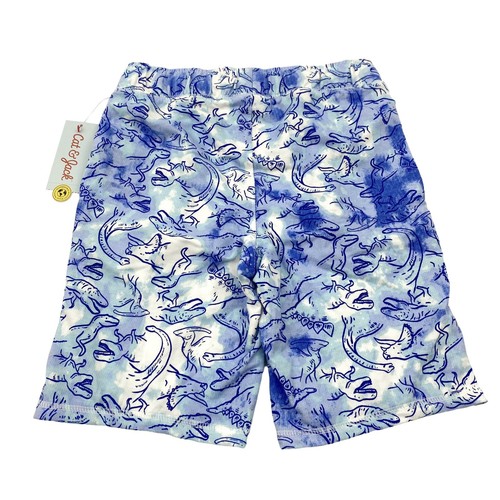 Cat & Jack Boys Size M 8/10 Pull-On Knit Shorts Pockets Dinosaurs Blue - Picture 2 of 8