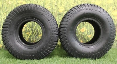 Antego Tire & Wheel - (Set of 2) (ATW-003) 15x6.00-6NHS Lawn Mower Tires, 4 Ply
