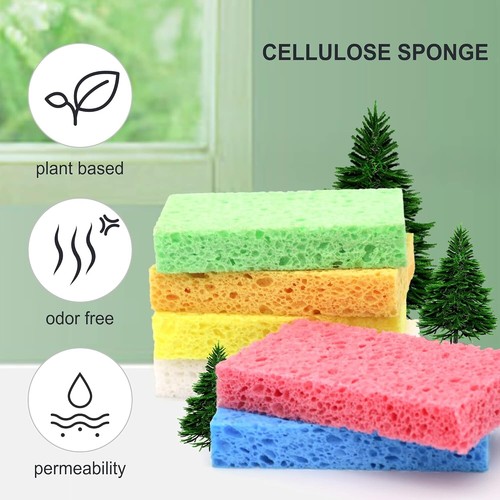 Cellulose Sponges,Heavy Duty Scrub Kitchen Sponge,Clean Tough Messes without Scr - Picture 3 of 4