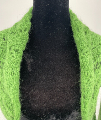 United Colors Of Benetton Mujer Boho Shrug Suéter Pequeño Verde Abierto Tejido Mohair - Imagen 2 de 19