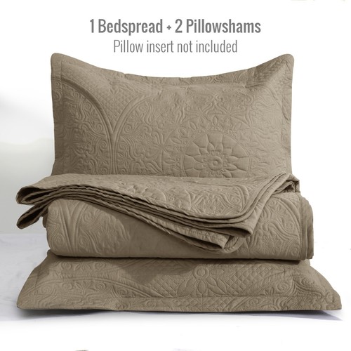 Quilted Bedspread 3 Piece Queen King Size Coverlet Comforter Set Ultra Soft - Picture 11 of 151