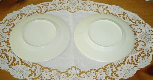 Platos de 6 1/4" vintage Syracuse China MADAM BUTTERFLY rosa marfil antiguo ~ Juego de 2 - Imagen 5 de 5