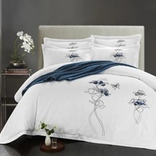 2025 Royal Egypt Cotton White Bedding Hotel Luxury Duvet Cover Set King / Queen
