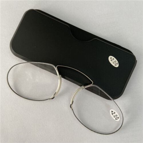 MINI Clip Nose Reading Glasses 1.0 To 3.5 Portable Presbyopic With Case Reader - Picture 9 of 17