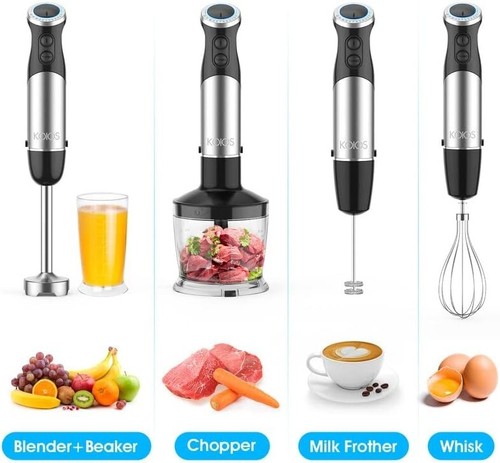 KOIOS 5-in-1 Immersion hand Blender 12 Speeds Stick Mixing Beaker Kitchen Juicer - Picture 2 of 6
