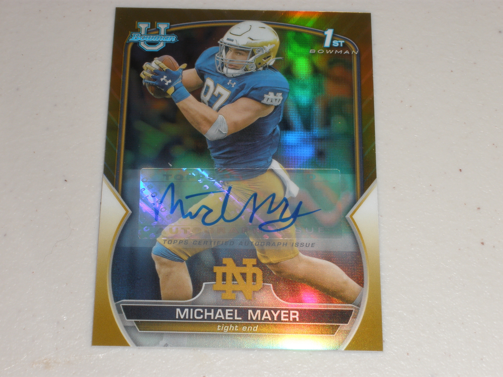 2022 Bowman Chrome University Gold Refractor #41 Michael Mayer 35/50