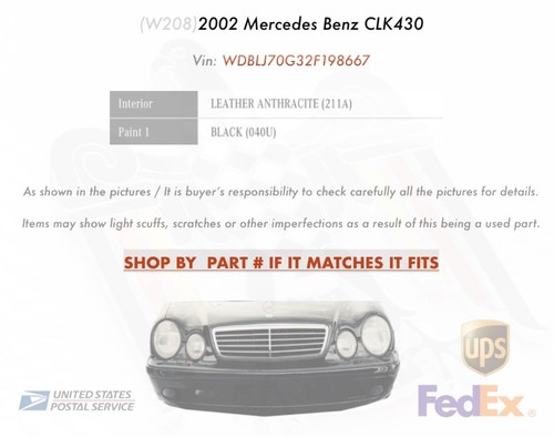 W208 Mercedes 98-03 Clk430 Rear Seat Cushion Side Bolster Right & Left Set - Picture 5 of 5